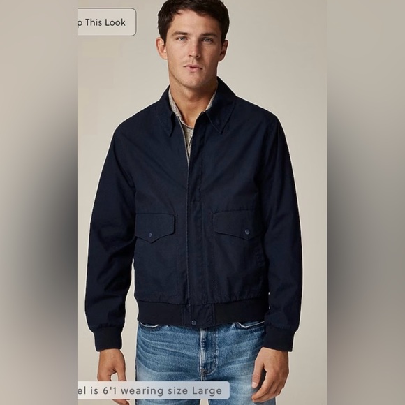 J.Crew Flight jacket in cotton poplin in indigo
